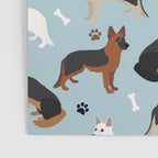 German Shepherd Dog Paws and Bones Pattern Poster Gallery Image 3