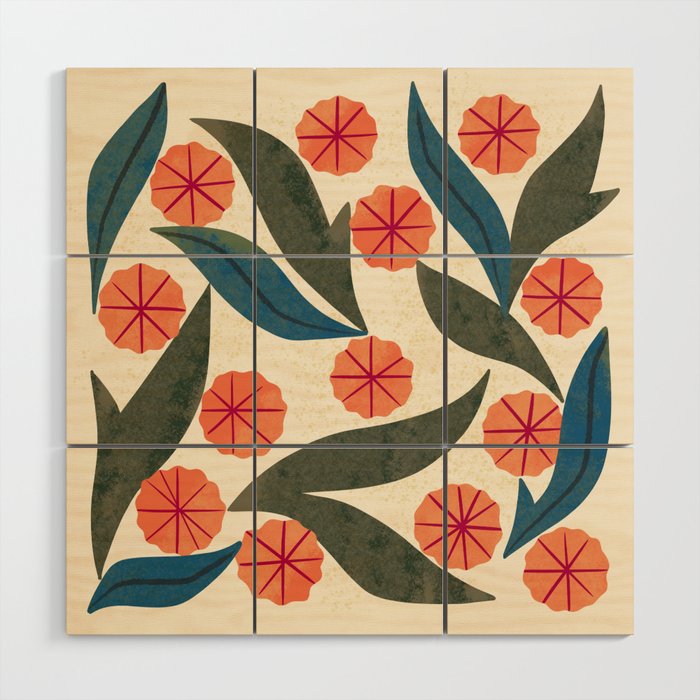 Ruby Floral Wood Wall Art Gallery Image 1