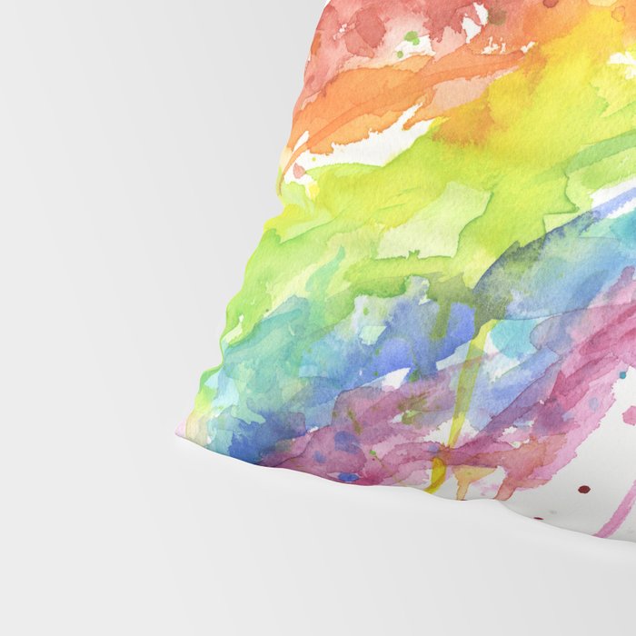 Wolf Howling Rainbow Watercolor Pillow Sham Gallery Image 4