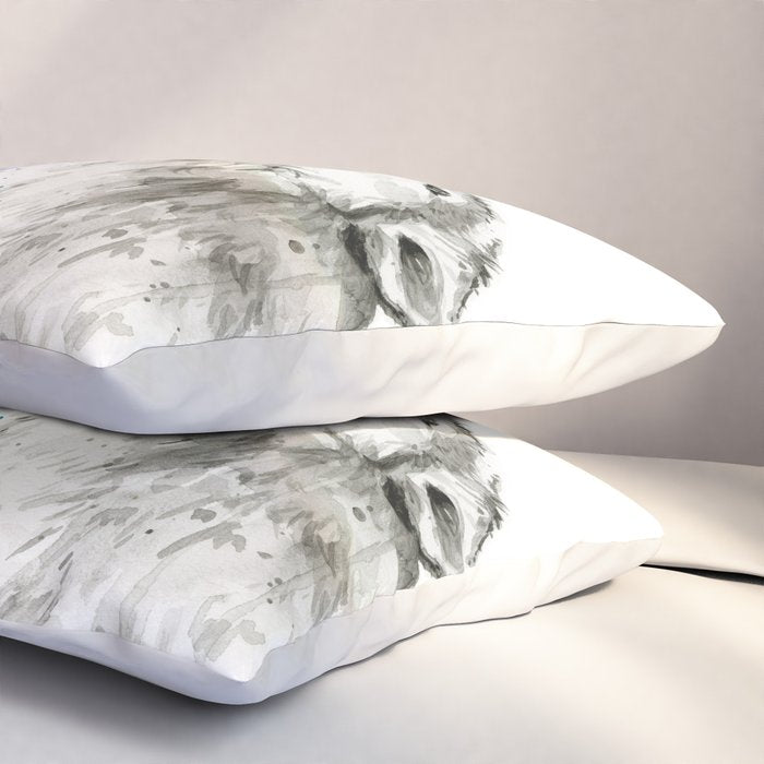 Wolf Howling Rainbow Watercolor Pillow Sham Gallery Image 3