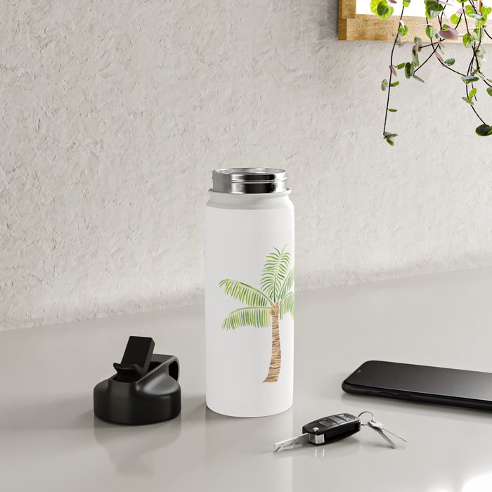 Palm Tree Watercolor Water Bottle Gallery Image 4