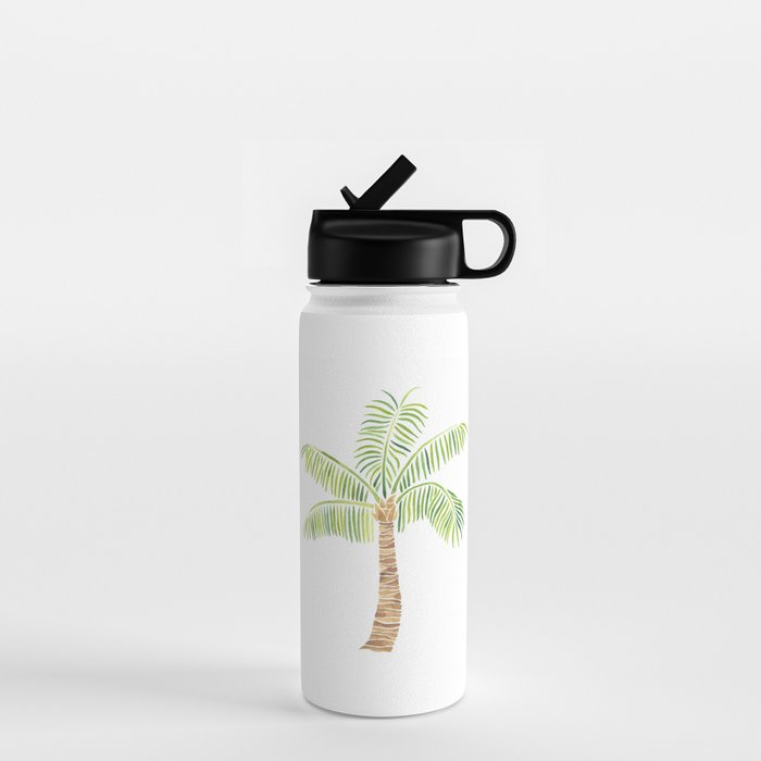 Palm Tree Watercolor Water Bottle Gallery Image 1