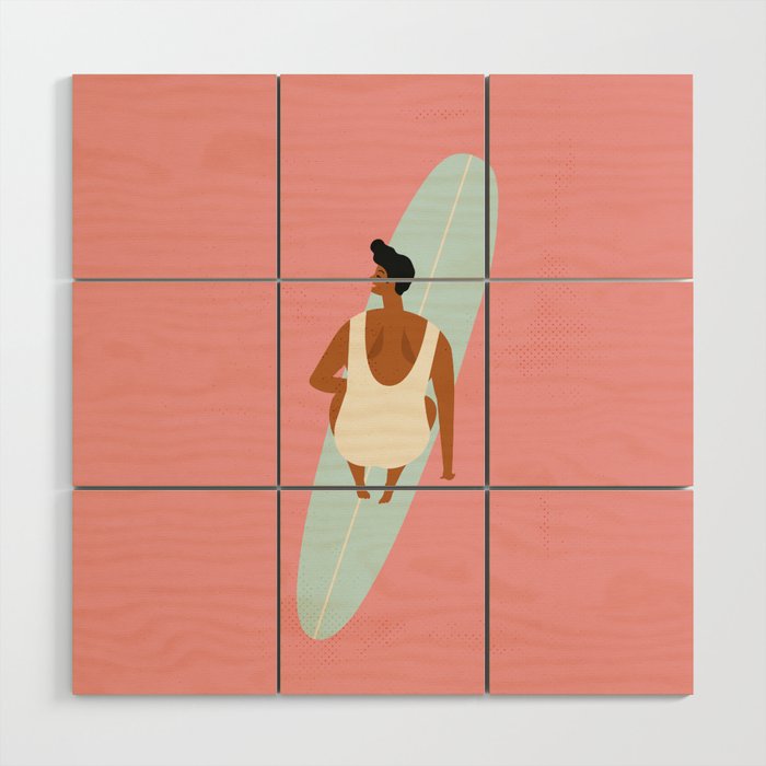 Surf girl Wood Wall Art Gallery Image 1