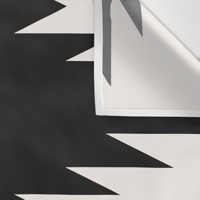 Geometric Southwestern Minimalism - Black and White Wall Tapestry Gallery Image 3