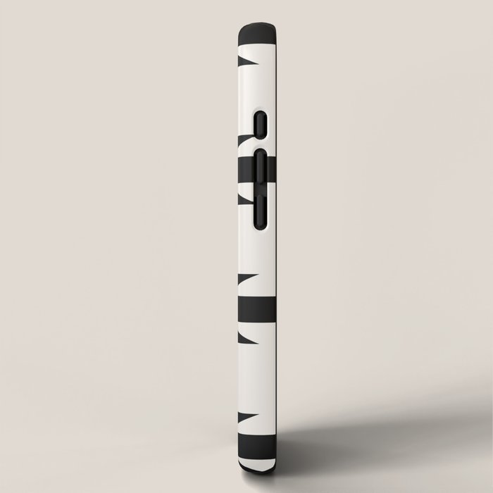 Geometric Southwestern Minimalism - Black and White iPhone Case Gallery Image 2
