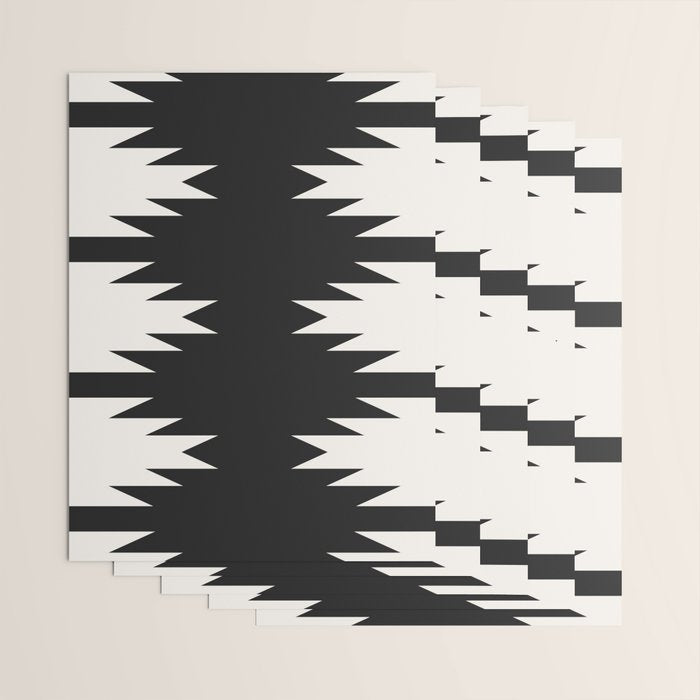 Geometric Southwestern Minimalism - Black and White Wrapping Paper Gallery Image 3