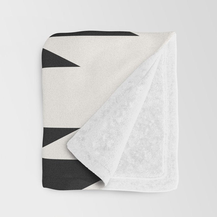 Geometric Southwestern Minimalism - Black and White Throw Blanket Gallery Image 3