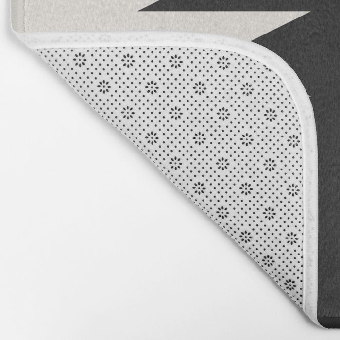 Geometric Southwestern Minimalism - Black and White Bath Mat Gallery Image 2