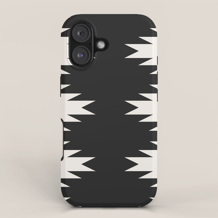 Geometric Southwestern Minimalism - Black and White iPhone Case Gallery Image 1