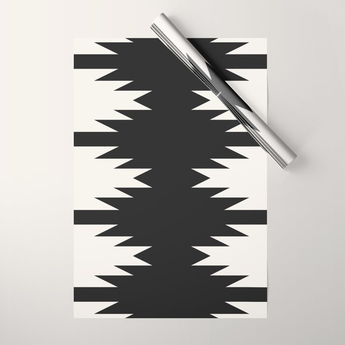 Geometric Southwestern Minimalism - Black and White Wrapping Paper Gallery Image 1