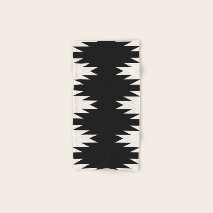 Geometric Southwestern Minimalism - Black and White Towels Gallery Image 1