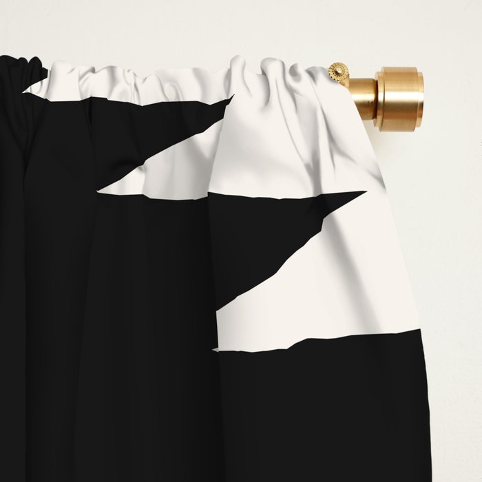 Geometric Southwestern Minimalism - Black and White Window Curtain Gallery Image 2