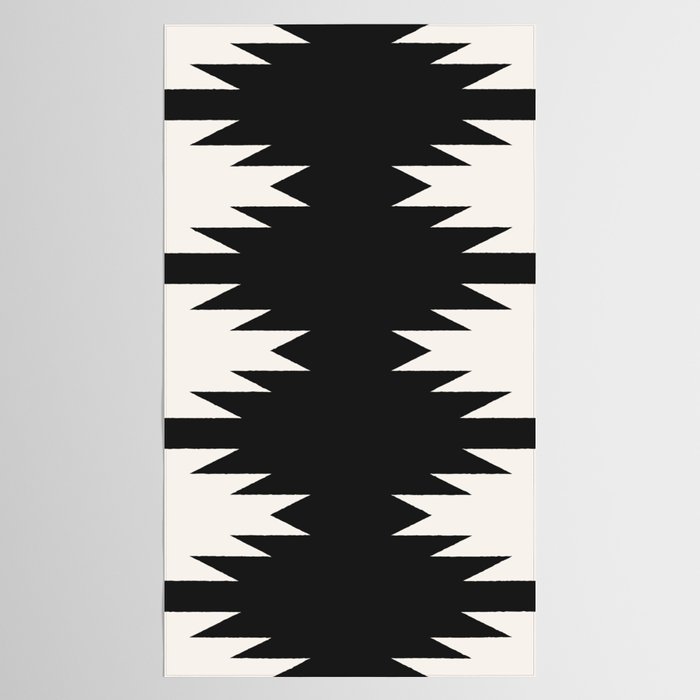 Geometric Southwestern Minimalism - Black and White Tablecloth Gallery Image 2