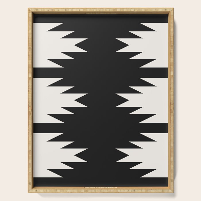 Geometric Southwestern Minimalism - Black and White Serving Tray Gallery Image 1