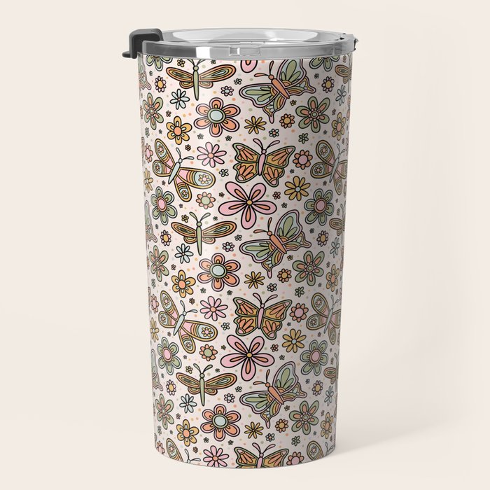 Spring Butterfly Print Travel Mug Gallery Image 3