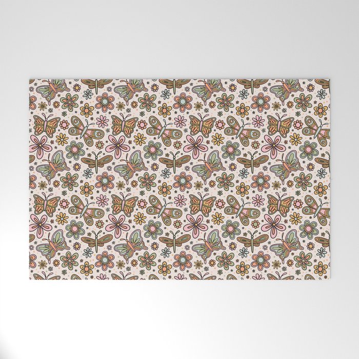 Spring Butterfly Print Welcome Mat Gallery Image 1