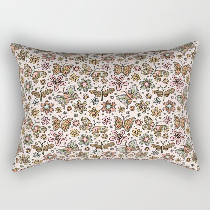 Spring Butterfly Print Rectangular Pillow Gallery Image 2