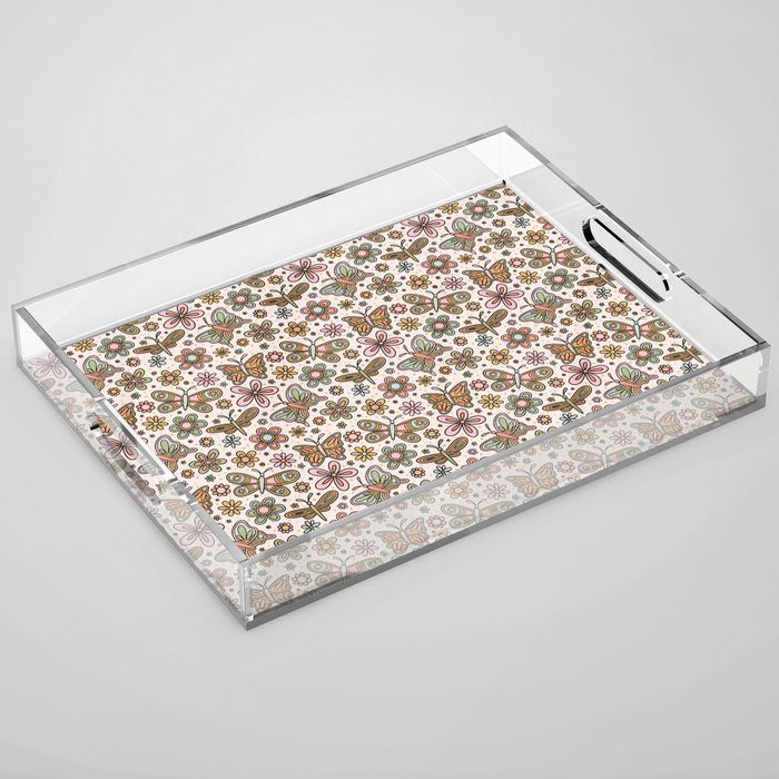 Spring Butterfly Print Acrylic Tray Gallery Image 1