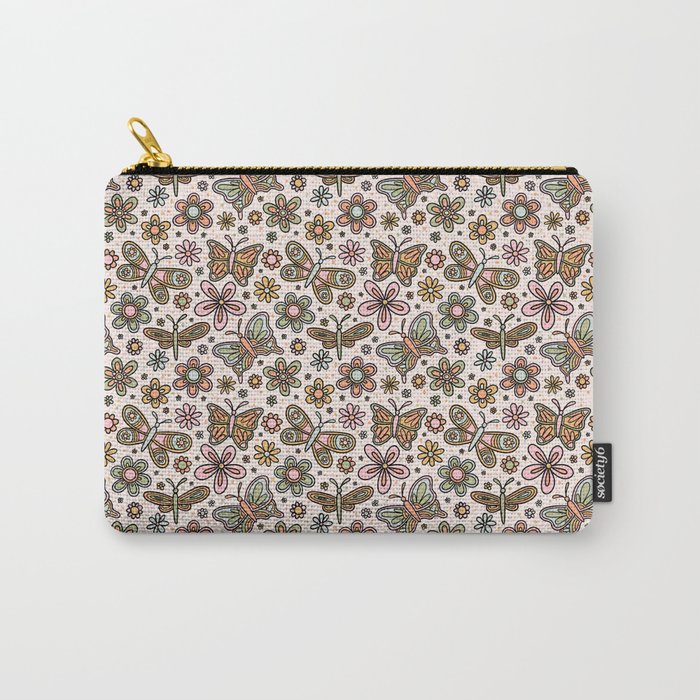 Spring Butterfly Print Carry All Pouch Gallery Image 1