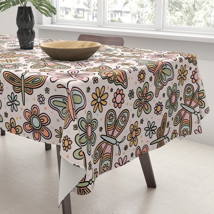 Spring Butterfly Print Tablecloth Gallery Image 3