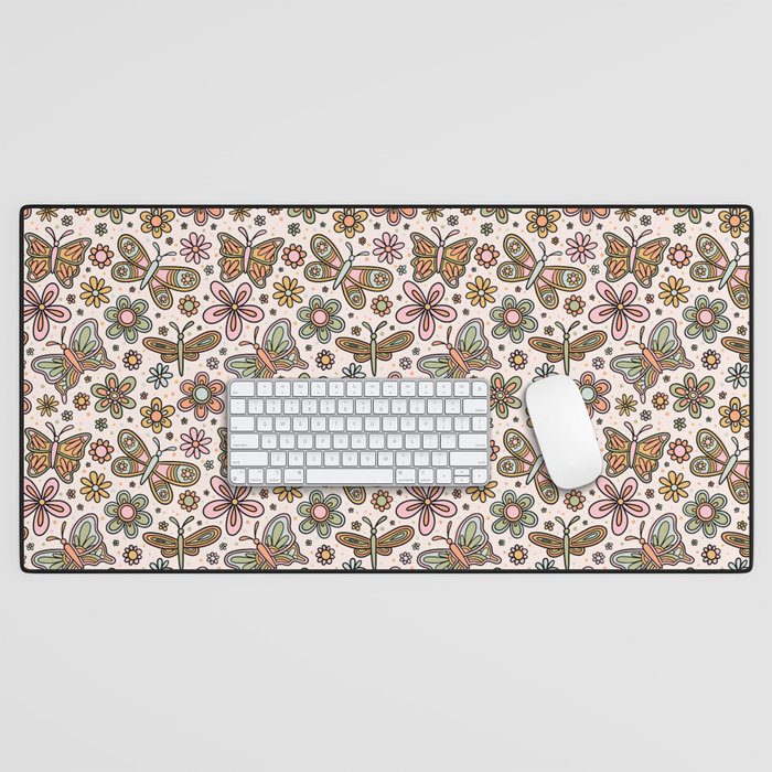 Spring Butterfly Print Desk Mat Gallery Image 1