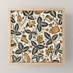 Summer Camping - Black, cream, and gold Mini Art Print Gallery Image 1