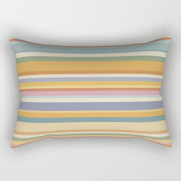 Classic Stripes VI - Vintage Pastel Rectangular Pillow Gallery Image 2
