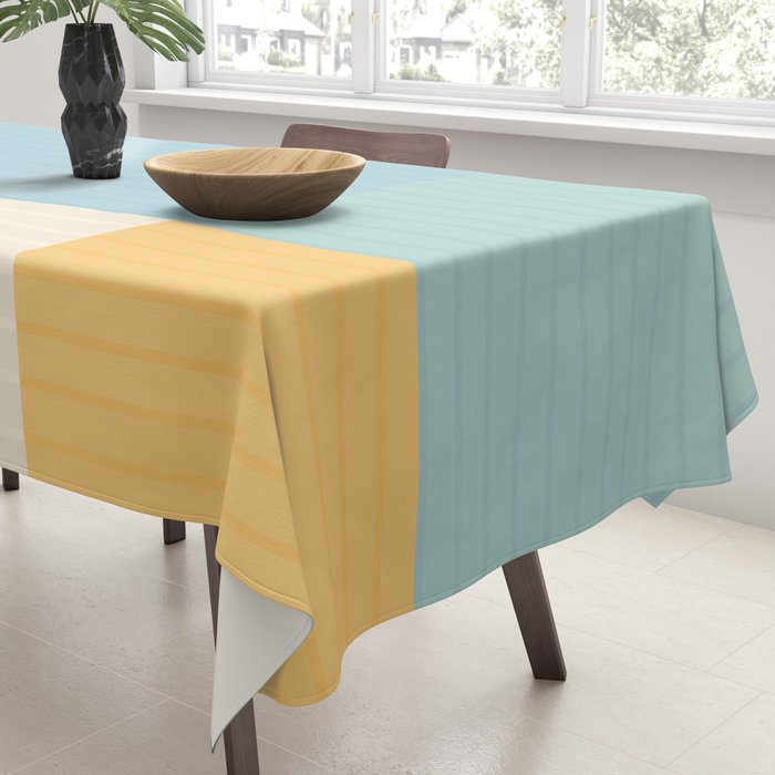 Color Block Line Abstract III Coastal Beachy Tablecloth Gallery Image 3