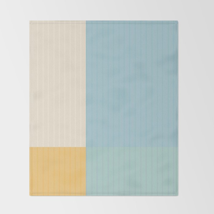 Color Block Line Abstract III Coastal Beachy Throw Blanket Gallery Image 2