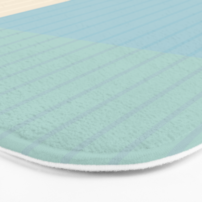 Color Block Line Abstract III Coastal Beachy Bath Mat Gallery Image 3