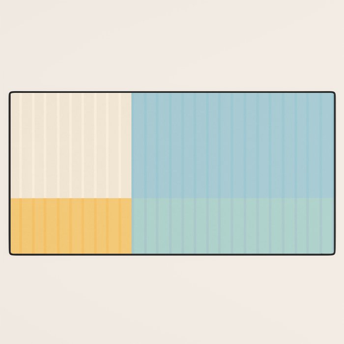 Color Block Line Abstract III Coastal Beachy Desk Mat Gallery Image 3
