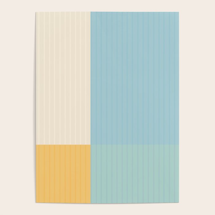 Color Block Line Abstract III Coastal Beachy Poster Gallery Image 1