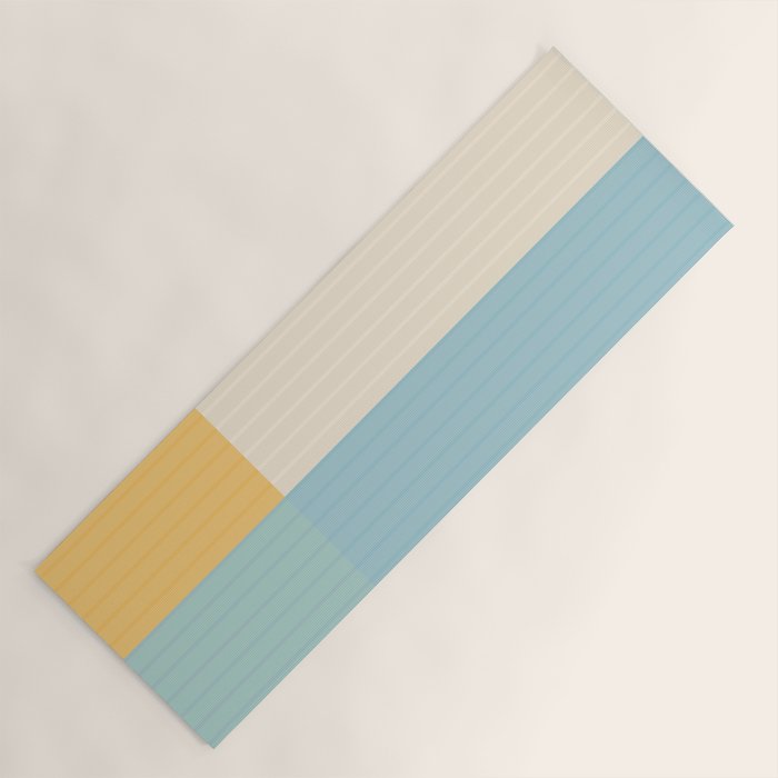 Color Block Line Abstract III Coastal Beachy Yoga Mat Gallery Image 1