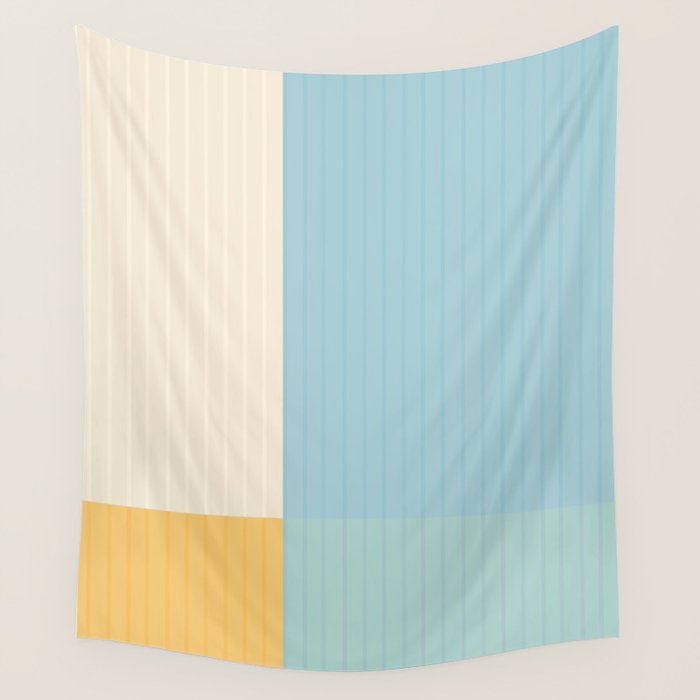 Color Block Line Abstract III Coastal Beachy Wall Tapestry Gallery Image 4
