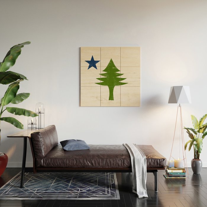 Original Maine Flag Wood Wall Art Gallery Image 2