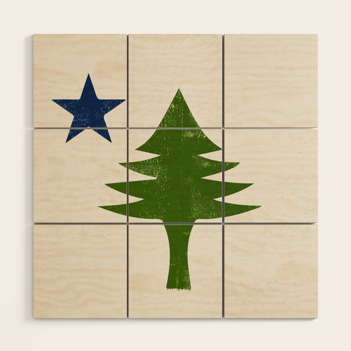 Original Maine Flag Wood Wall Art Gallery Image 1