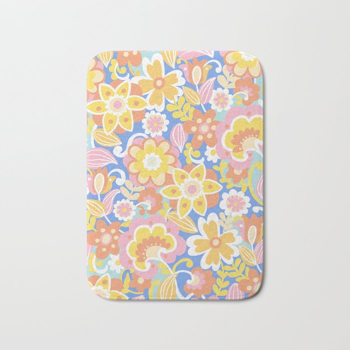 1970s Candy Floral Pattern Bath Mat Gallery Image 1