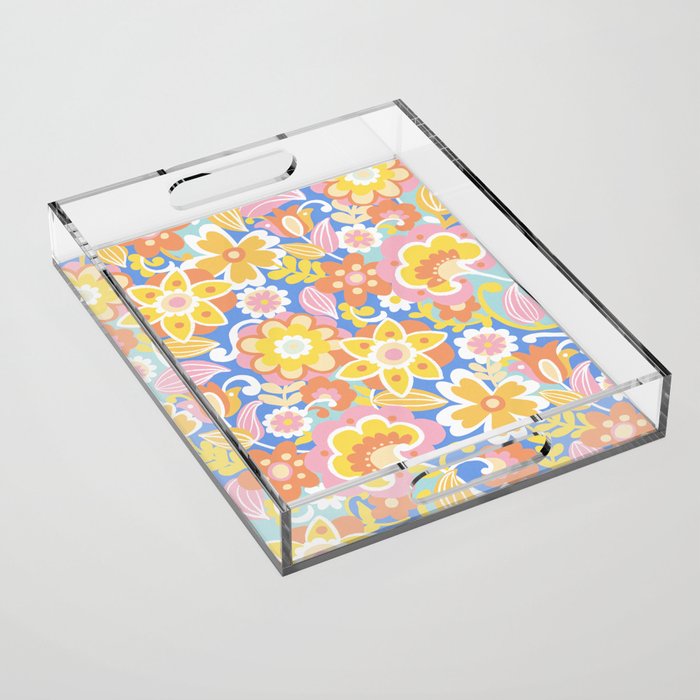 1970s Candy Floral Pattern Acrylic Tray Gallery Image 1