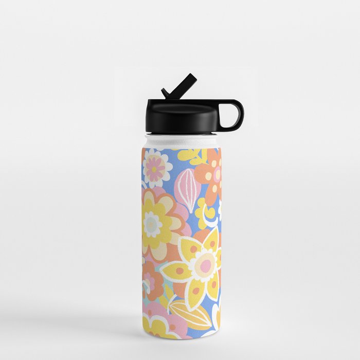 1970s Candy Floral Pattern Water Bottle Gallery Image 1