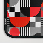 Mid Century Modern Geometric Shapes and Stripes No. 2 Red, Gray, Black Laptop Sleeve Gallery Image 3