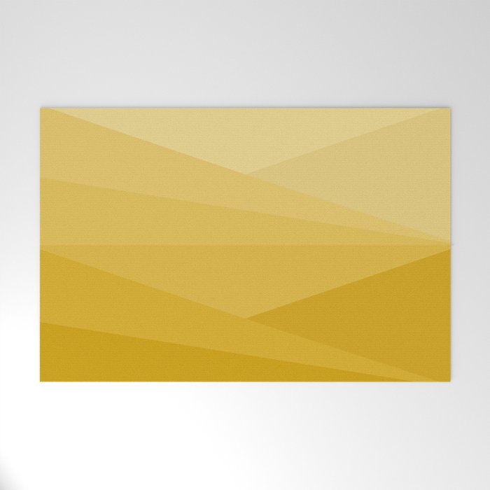 Geometric Triangles VIII Golden Yellow Welcome Mat Gallery Image 1