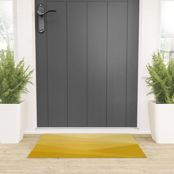Geometric Triangles VIII Golden Yellow Welcome Mat Gallery Image 3