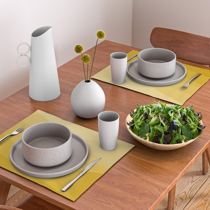 Geometric Triangles VIII Golden Yellow Placemat Gallery Image 2
