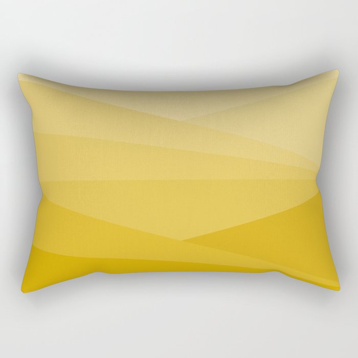Geometric Triangles VIII Golden Yellow Rectangular Pillow Gallery Image 2