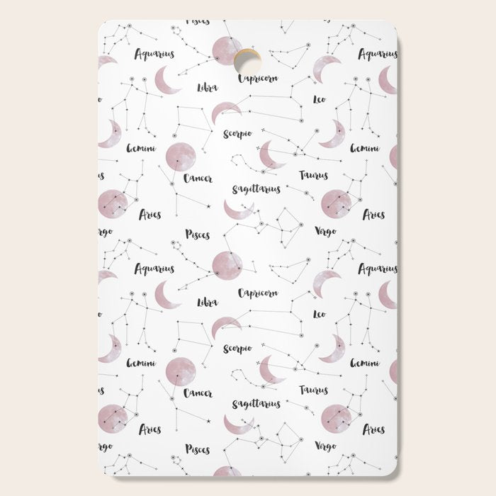 Pink Moon and Constellations Cutting Board Gallery Image 1