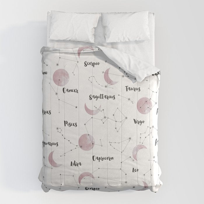 Pink Moon and Constellations Comforter Gallery Image 1