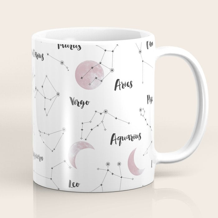 Pink Moon and Constellations Coffee Mug Gallery Image 1