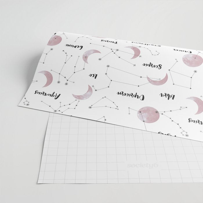 Pink Moon and Constellations Wrapping Paper Gallery Image 2