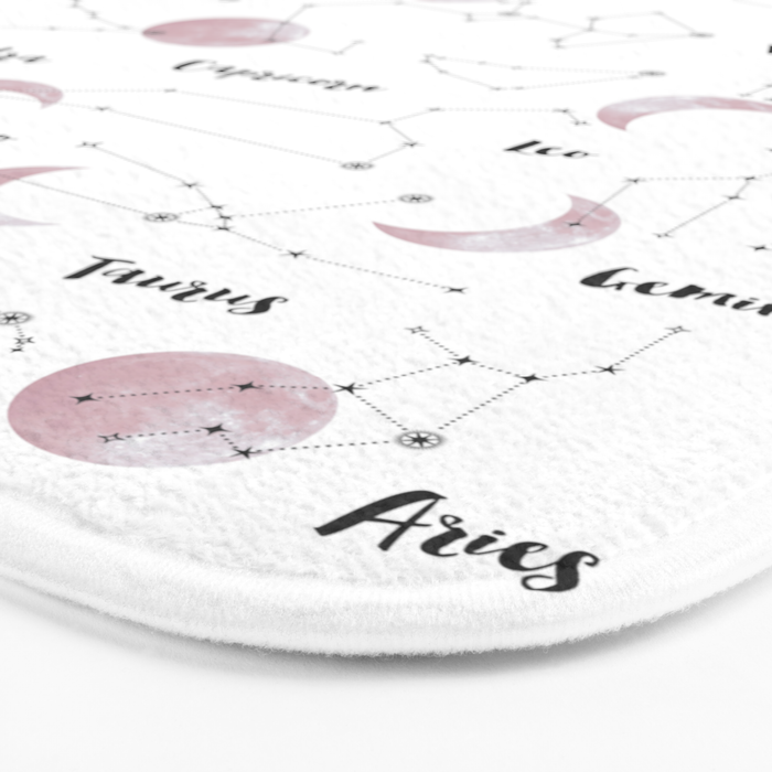 Pink Moon and Constellations Bath Mat Gallery Image 3
