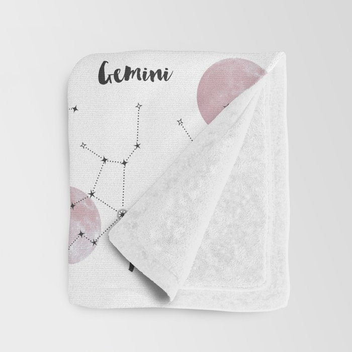 Pink Moon and Constellations Throw Blanket Gallery Image 3